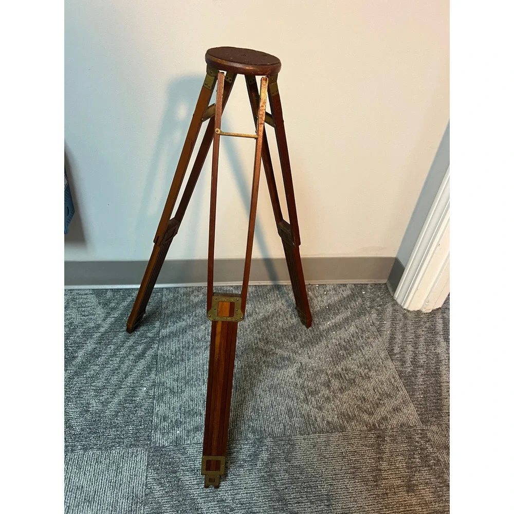 Vintage Graflex Crown Tripod No 1 Wood and Brass Folding Camera Stand Rochester